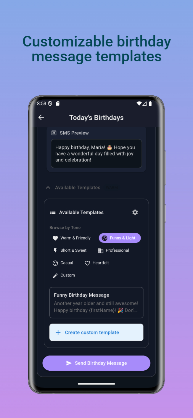 Birthday Nudge App Screenshot 2