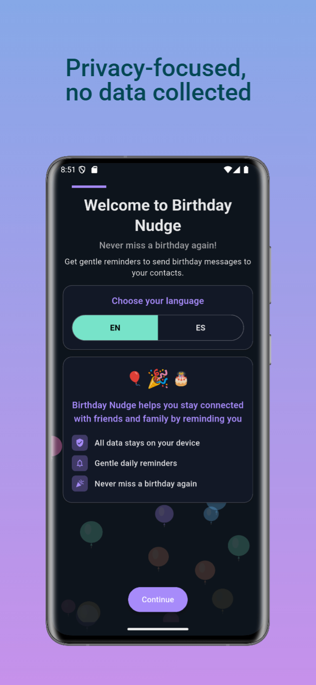 Birthday Nudge App Screenshot 3