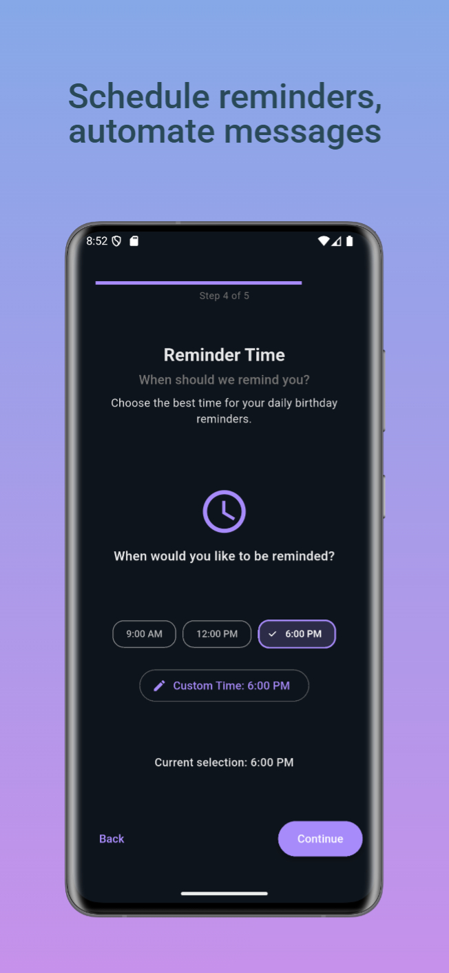 Birthday Nudge App Screenshot 4